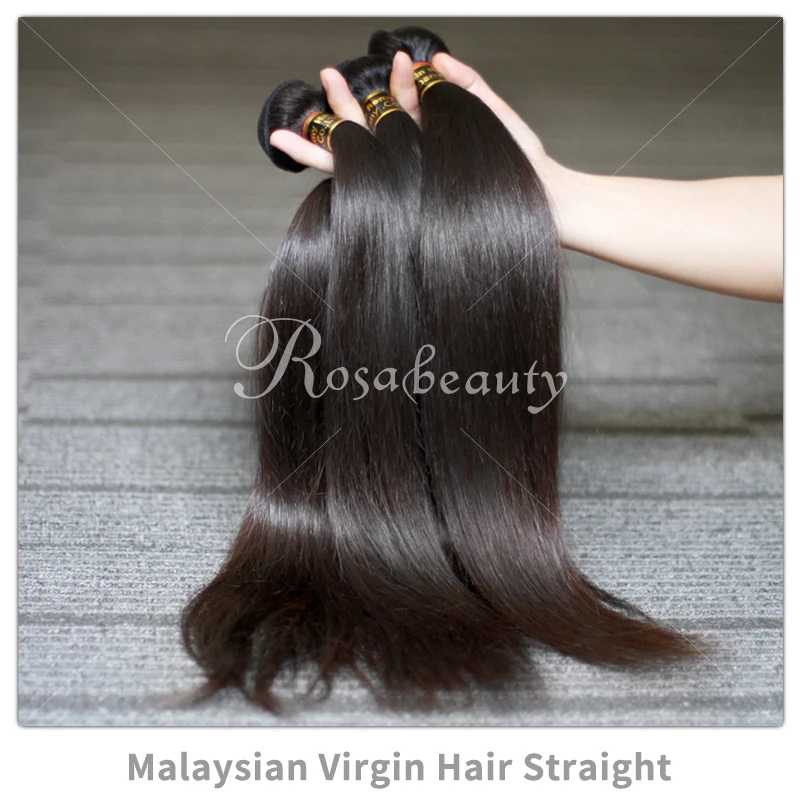 Rosabeauty 8 28 inch Hair Products Malaysian Virgin Hair Straight 3 Bundles/lots Natural Color 100% Human Bundles