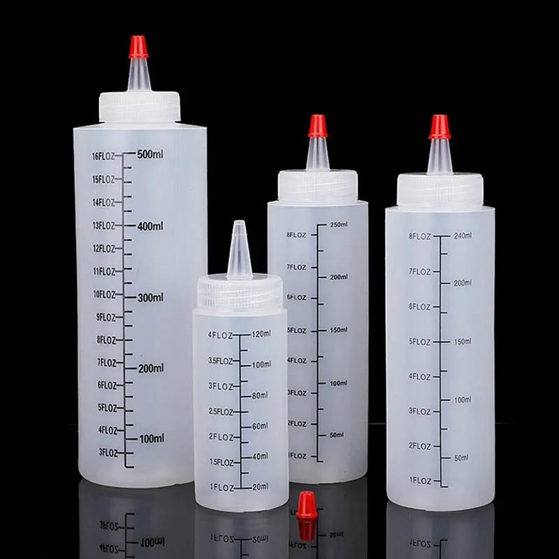 

120/250/350/450/500ml Condiment Squeeze Bottles Plastic Squeeze Bottle For Ketchup BBQ Sauce Oil Bottle Kitchen Accessories