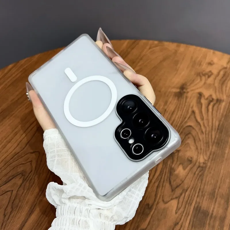 Magnetic Luxury Matte Translucent Armor Shockproof Case with Magsafe Compatibility
