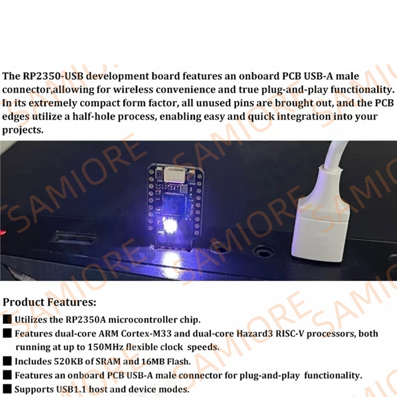 RP2350-USB Mini Board 16 MB Flash Dual-Core RP2350A 520 KB SRAM für Raspberry Pi Zero Development PICO2 Netzteil Spannung PCB – Detail 1