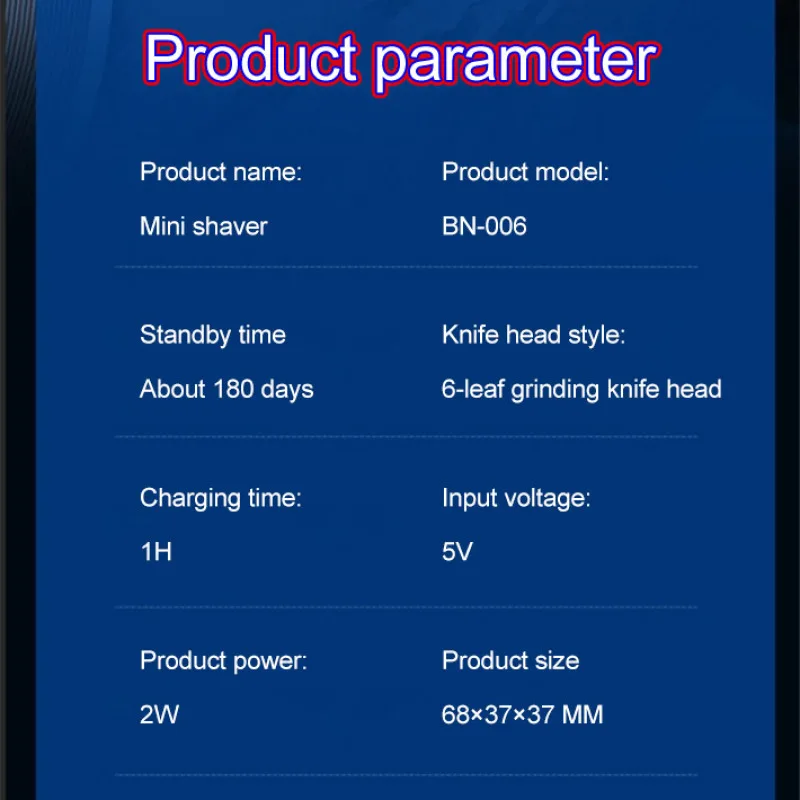 Men's Portable Mini Electric Shaver USB Charging Multifunctional IPX7 Waterproof Shaver