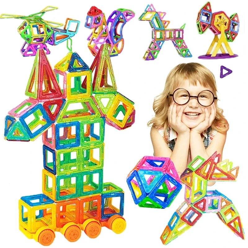 Magnetic Building Blocks 110-184pcs Mini Size Constructor Magnet Designer Set Model Educational Toys for Children Gift