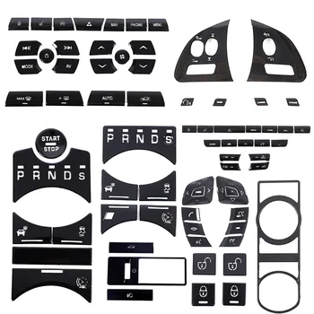 For Jaguar XF XJ 2010-2019 Black Button Stickers Black Covers For Jaguar Car Accessories Interior AC Gear Switch Repair Decals 1