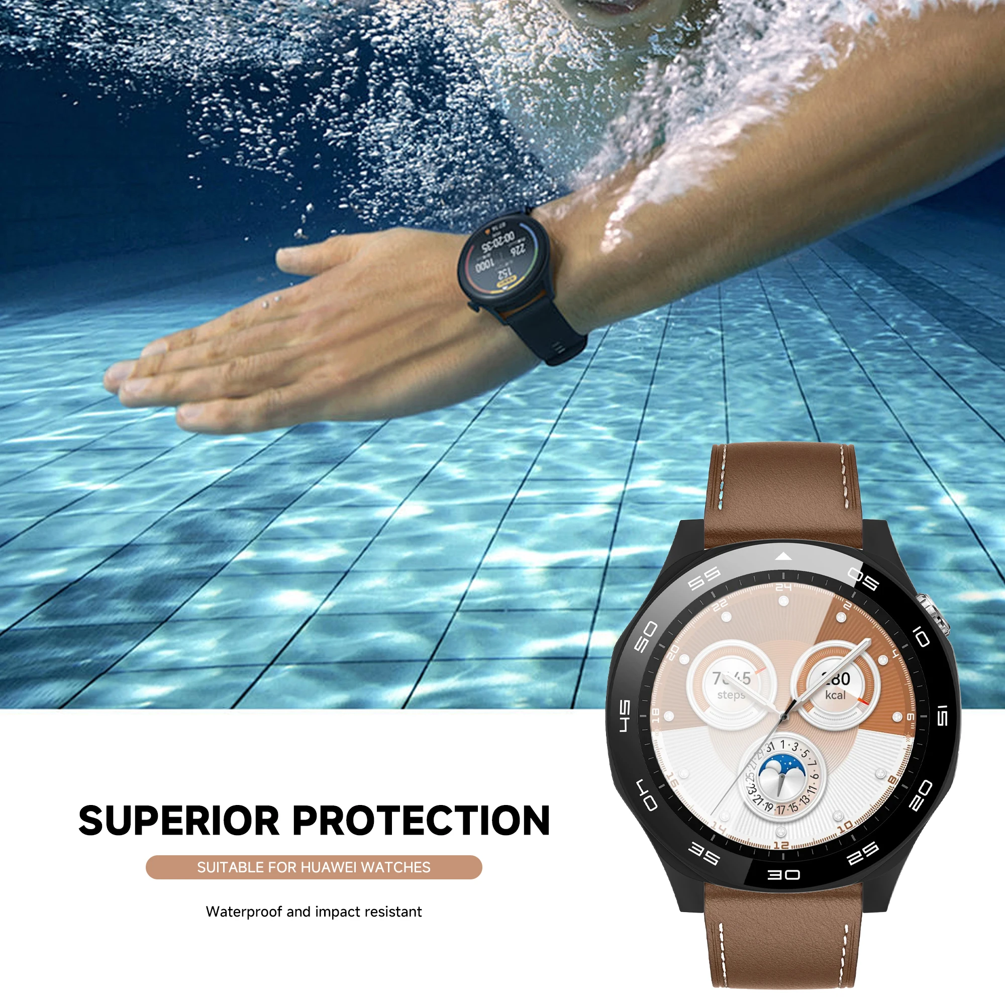 Full-Coverage Anti-Scratch Watch Case with Tempered Film