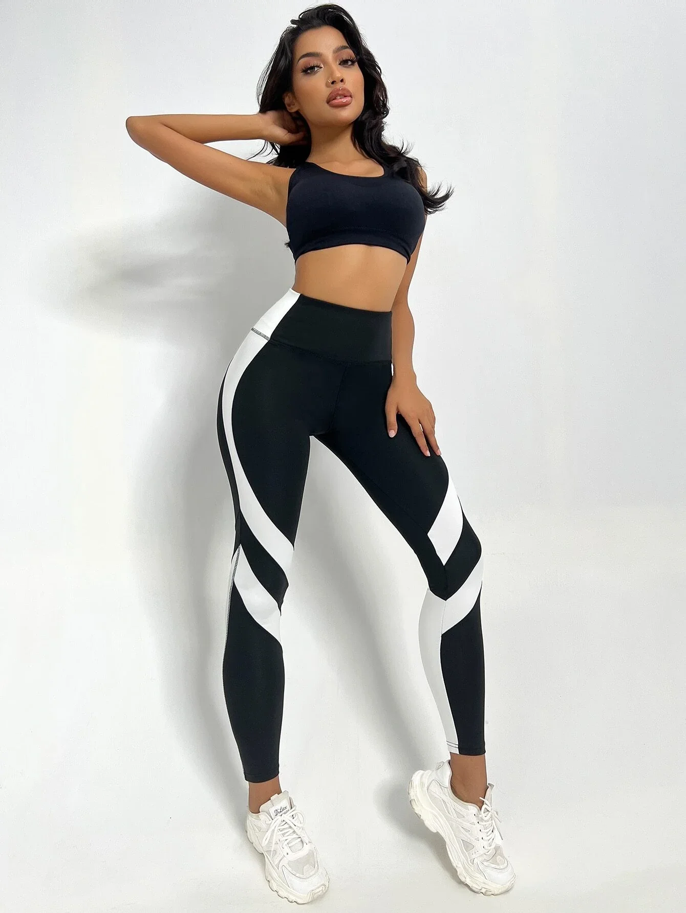 Two Tone Yoga Leggings Tummy Control Sports Tights Best Sellers In Women's Clothing