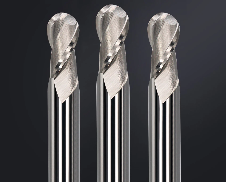 August tools hrc55 Kugel fräser Schaft fräser Hartmetall Wolfram Stahl Fräser für Aluminium PVC CNC Werkzeug maschinen Fräser – Detail 1