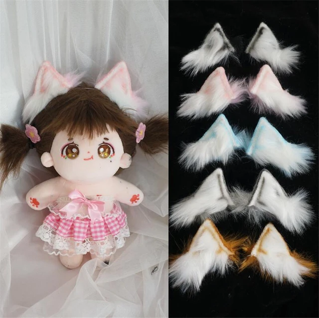Mini poupée jouet oreilles de bête en fourrure, bandeau, couvre-chef, loup,  renard, Clip d'oreille