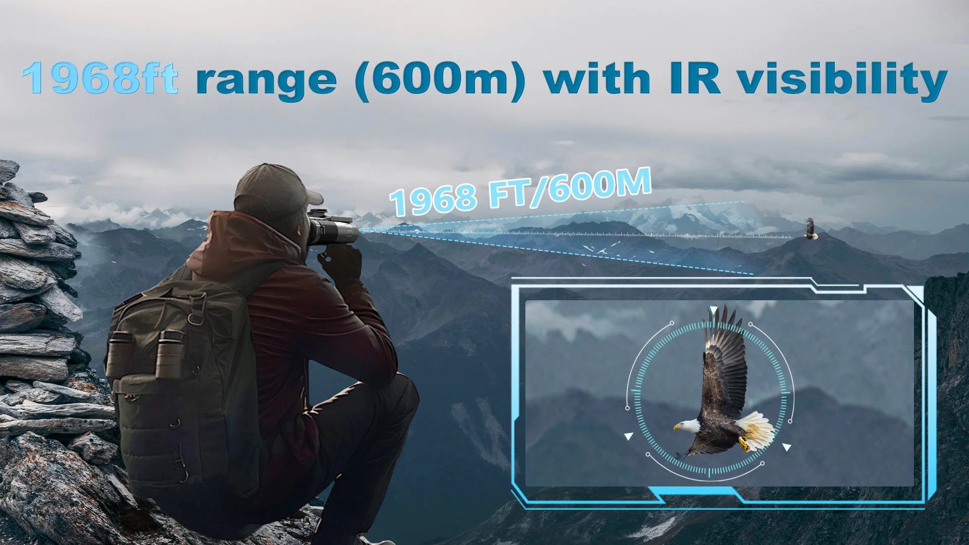 4K Hunting Night Vision Binoculars Camera with Tactical Light 600m Range 8X Zoom