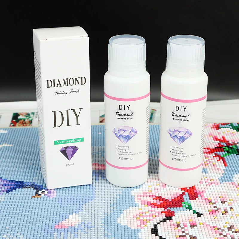 Diamond Painting Sealer High Gloss 120ML Diamond Art Glue Sealer Permanent  Hold Shine Effect Sealer DIY Craft Conserver Glue - AliExpress