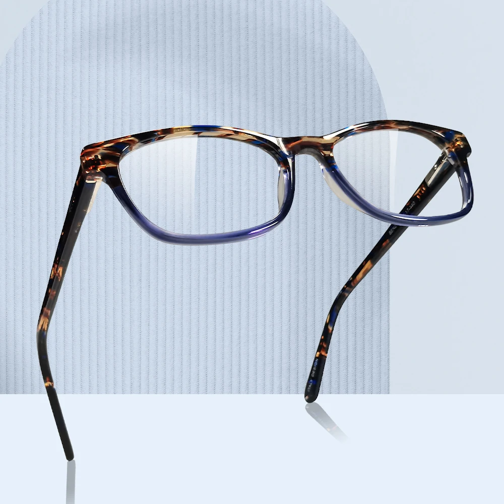 Designer Glasses Roxy 35 Glasses Women Acetate Glasses Retro Blue