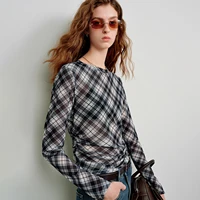TOYOUTH femmes maille imprimé pure T-Shirts 2026 printemps nouveau Niche à la mode taille découpée américain Y2K hauts courts 3