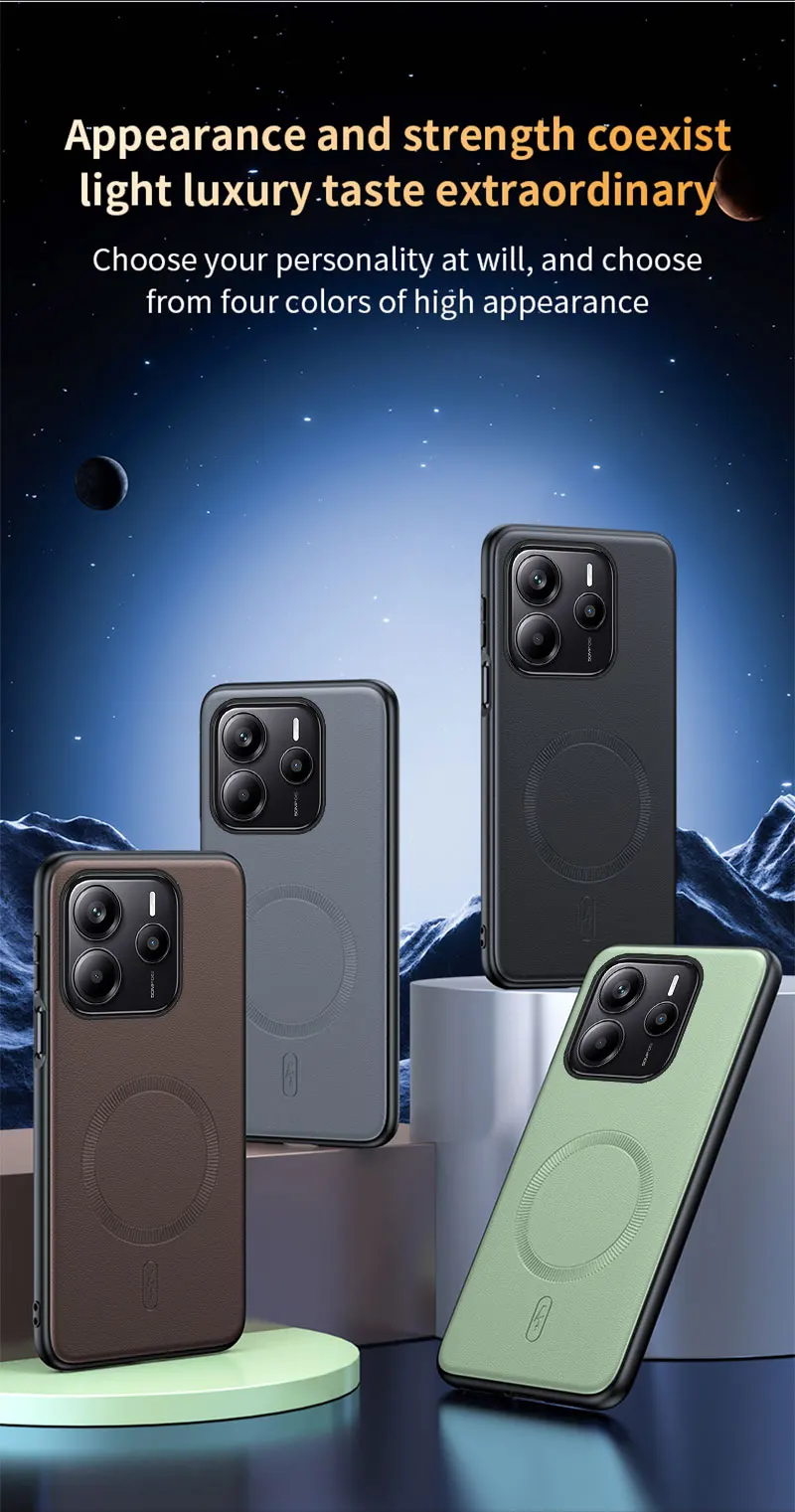 Für Redmi Note 14 5G Fall Magnetische Leder Schild Abdeckung Für Redmi Note 14 5G Hohe Qualität Anti-Fingerprint Nicht-Slip PC + TPU – Detail 7