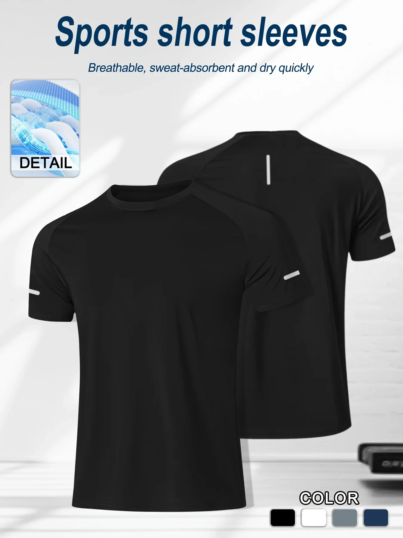 T-shirt sportiva da uomo a maniche corte ad asciugatura rapida, tuta da allenamento per basket, top ampio per la corsa e il fitness - immagine 2