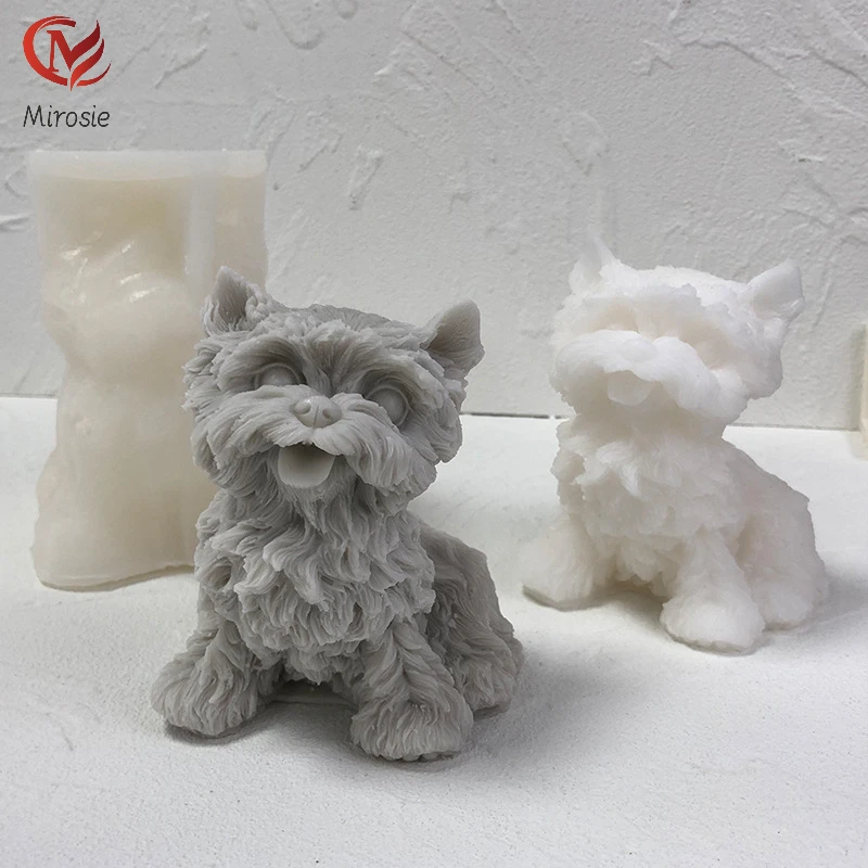 

Mirosie 3D Puppy Scented Candle Modld Plaster Decoration Animal Silicone Mold Diy Puppy Epoxy Resin Molds Candle Making Kit