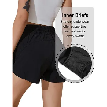 2025 Womens Yoga Outfits High Waist Shorts Exercise Short Pants Fitness Wear Girls Running Elastic Adult Pants Sportswear 3