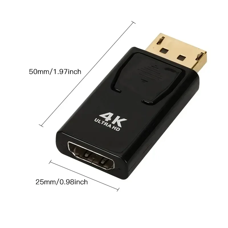 4K DisplayPort to HDMI Converter with Gold-Plated Connectors