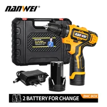  12V/18V Cordless Screwdriver Electric Screwdriver Cordless Drill Power Tools Handheld Drill Lithium Battery  2 Battery 