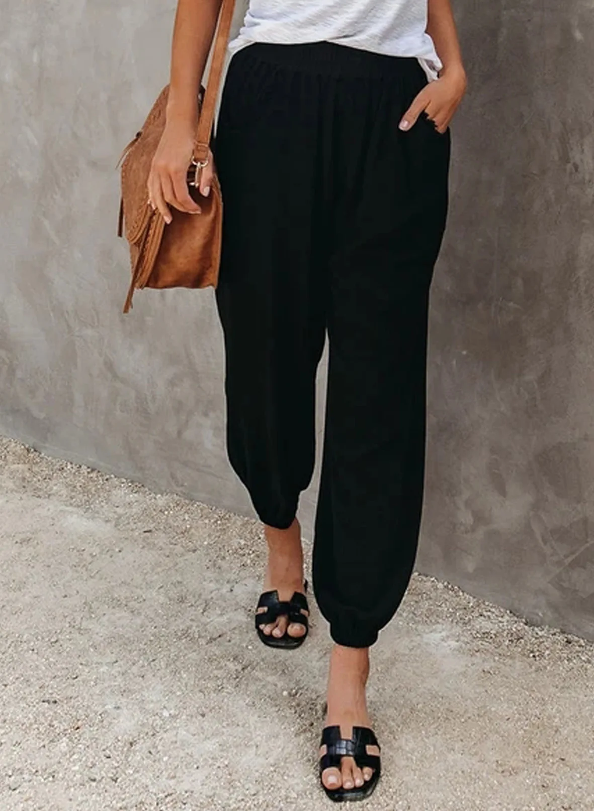 Spring and Summer New Women's Loose Nine Points Corset Leg Pants