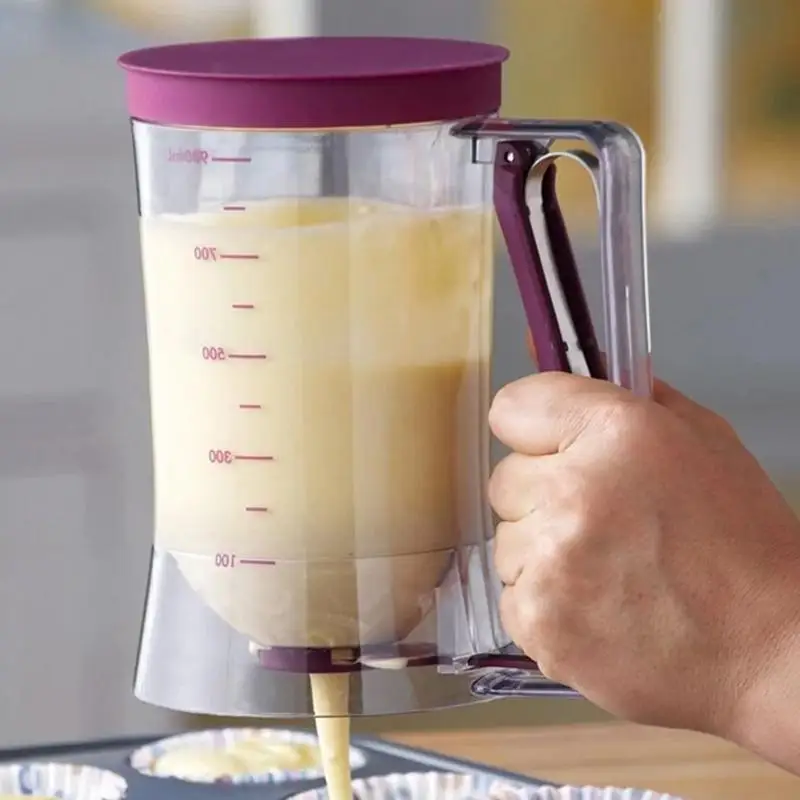 Pancake Cupcake Batter Dispenser Hand-held Graduated Funnel Dispenser Easy Pour Baking Supplies For Waffles, Pancakes, Muffins