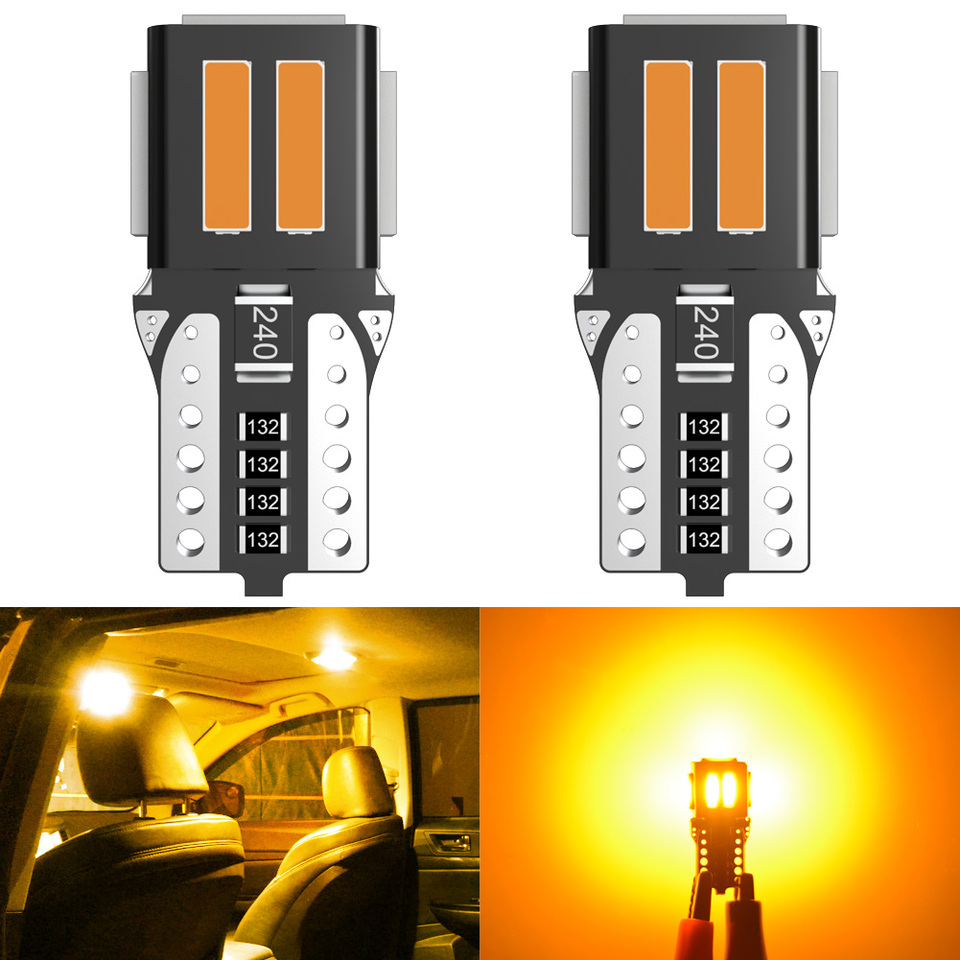 2x Orange W5W T10 LED Lamp Canbus Parking Interior Lights For BMW E36 E82 E91 X1 E84 F36 E65 E34 F32 F48 X5 E70 F22 E39 E87 E60