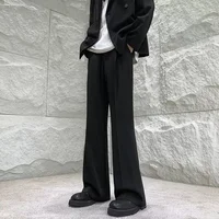 Premium Design Draped Micro Flare Casual Trousers For Men Spring Summer Straight Leg Loose Fit Wide Leg Dragging Long Pants 1