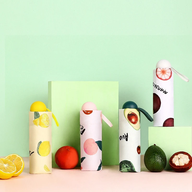 

Зонт с принтом фрукта Солнечный дождь двойного назначения маленький свежий креативный 5 складной зонт с защитой от ультрафиолетового солнца