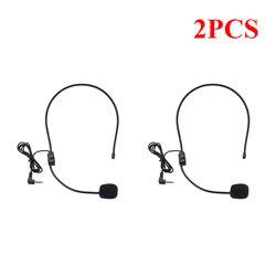 Compact 3.5mm Wired Headworn Microphone (2pcs)