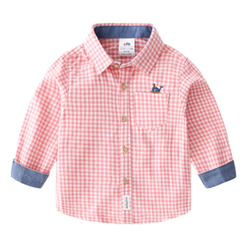 2025 Spring Autumn New 2 3 4 5 6 8 10 Years Children Baby Kids Plaid Tops Handsome Gentleman Formal Long Sleeve Shirt For Boys