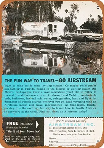 

Metal Sign - 1960 Airstream Trailers - Vintage Look Wall Decor for Cafe Bar Pub Home Beer Decoration Crafts
