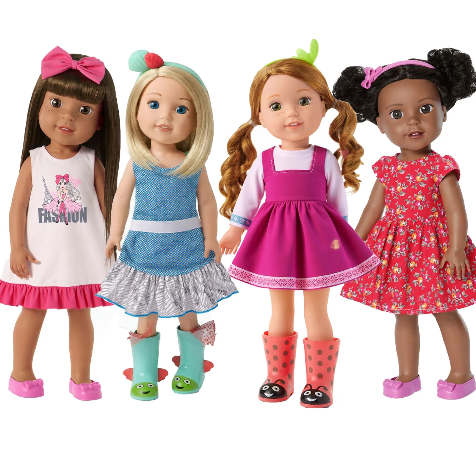 Vier Kleidungsstücke im Set für 14,5 Zoll Wellie Wisher 32-34 cm Paola Reina Puppen, lässiges Heimkleid für Kinderspielzeug – Detail 9