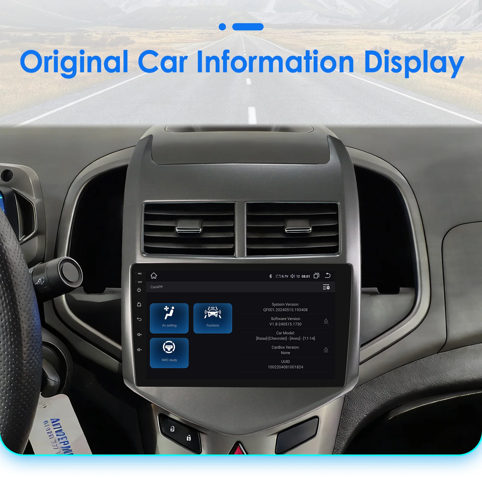 Android 14 Autoradio für Chevrolet Aveo 2 Sonic T300 2011-2015 Multimedia-Player Carplay Android Auto Stereo GPS 360-Kamera Bildschirm – Detail 39