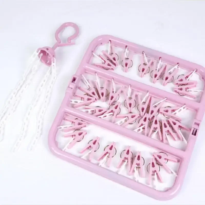 Multifunctional 36-clip Drying Racks Lingerie Socks Rack Folding Hangers Plastic Hangers Clothes Rack