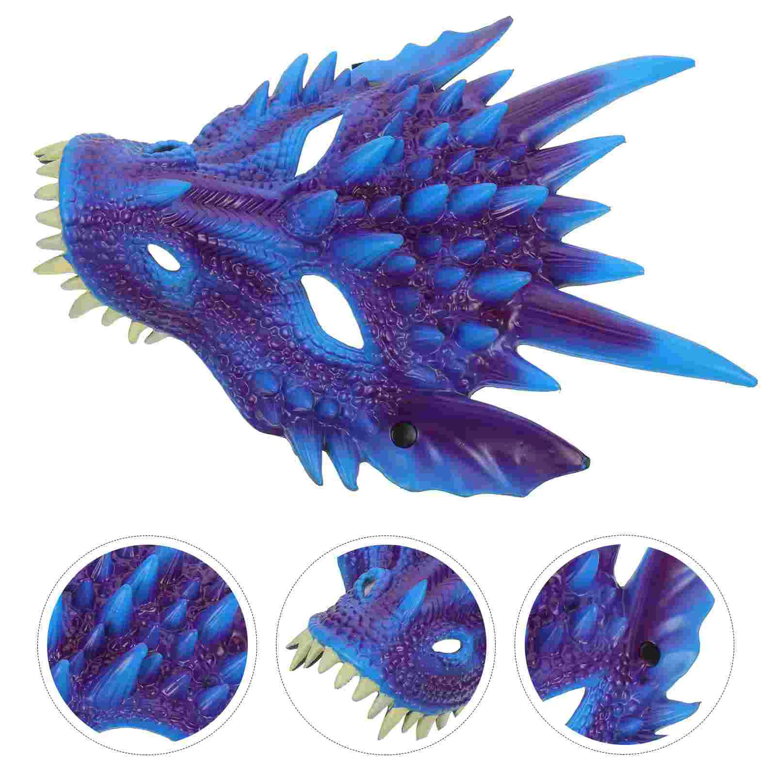 Aqua Dragon Mask Halloween Costumes Adult Masquerade Decorations Lightweight Reusable PU Cosplay Mask Bulk Dragon Masks Festive