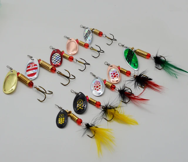 Fishing Lure Kit Spinner Bait 3-7g Noisy Rotation Metal Spoons