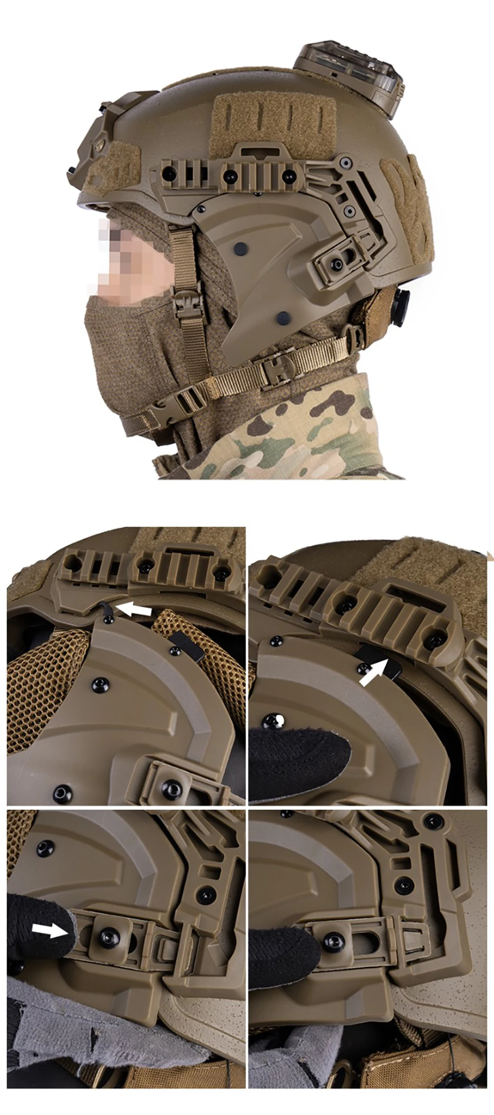 Taktische Wendy Ex Helm 3,0 Führungsschiene Seite Abdeckung Gehörschutz Abdeckung Airsoft Helm Ohrenschützer Für Helm Zubehör – Detail 6