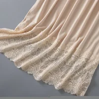 Sous-jupe mi-longue en modal pour femmes, demi-glissement respirant avec bordure en dentelle pour un usage quotidien, jupon antistatique sous la robe 6