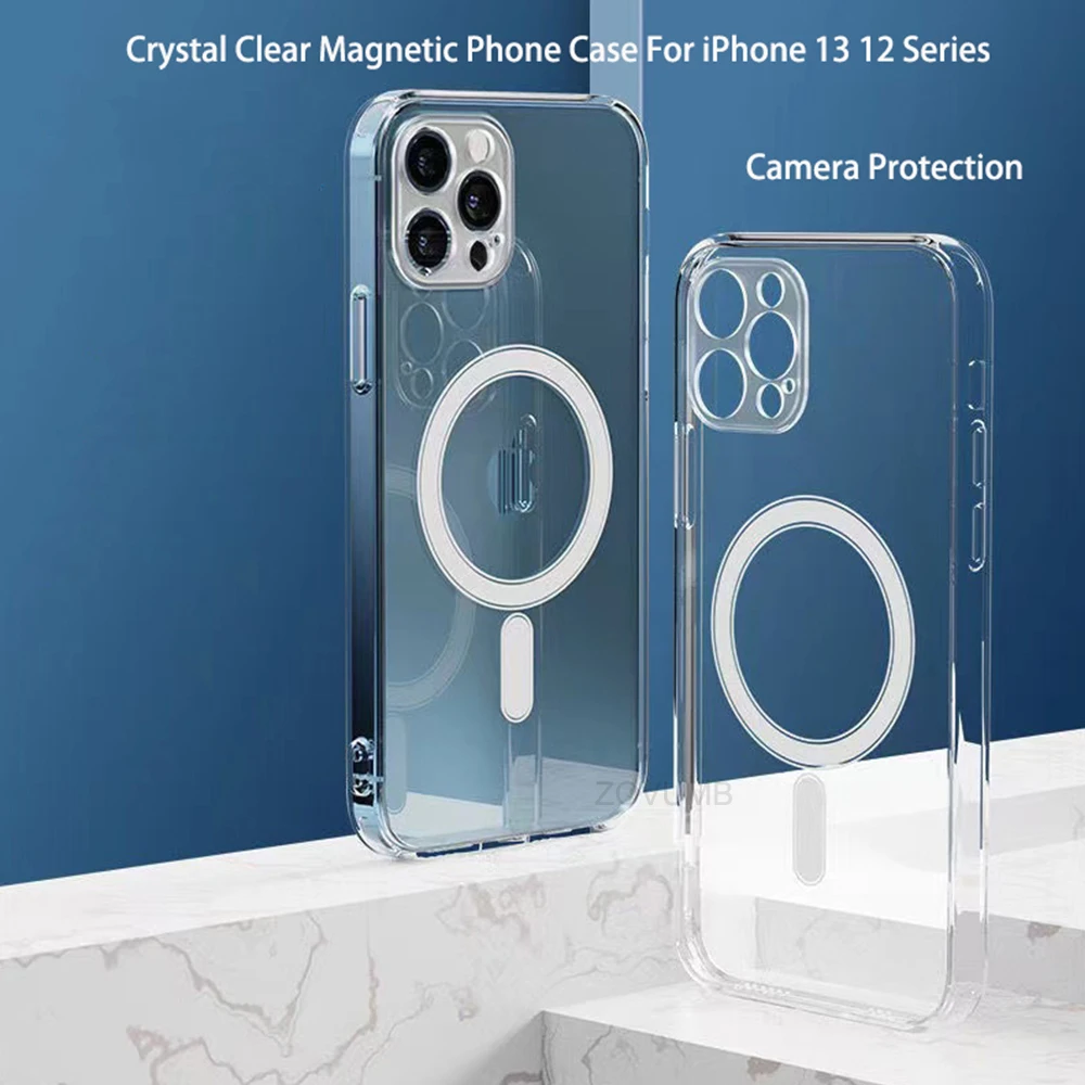 Прозрачный чехол Magsafe для iPhone 12 13 Pro MAX Mini Магнитный с беспроводной зарядкой |