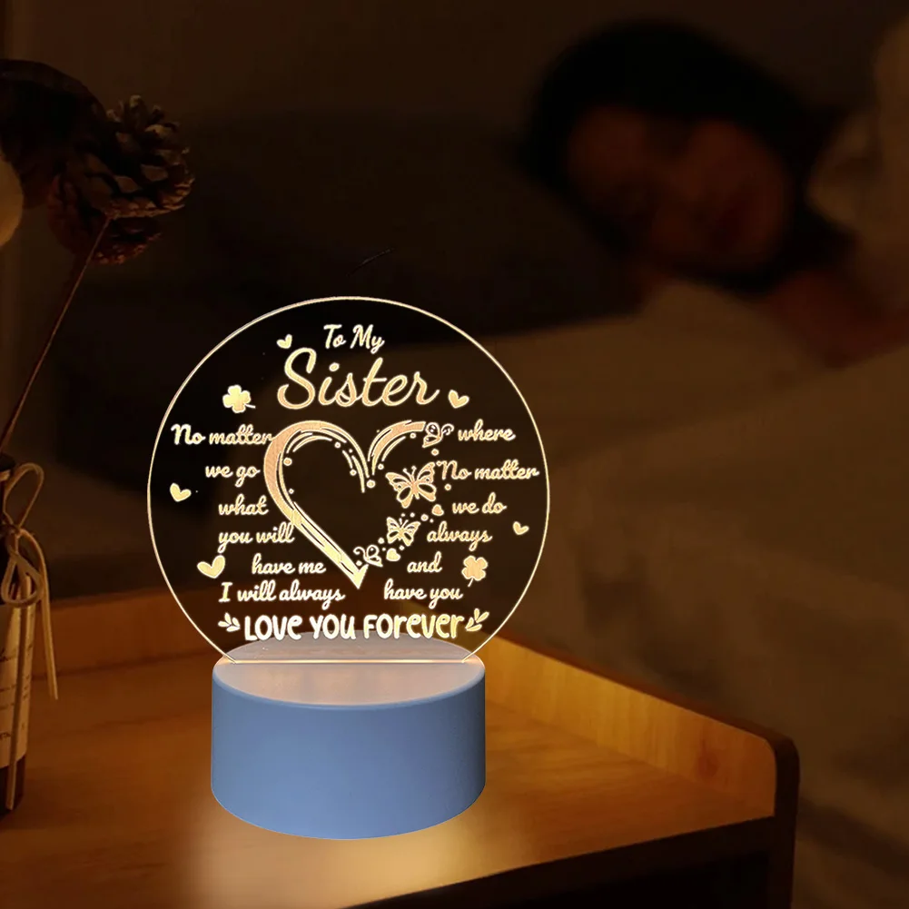 Birthday Gifts Night Light Inspirational LED Light Personalised Presents for Sister Best Presents for Mum Gifts for Best Friends