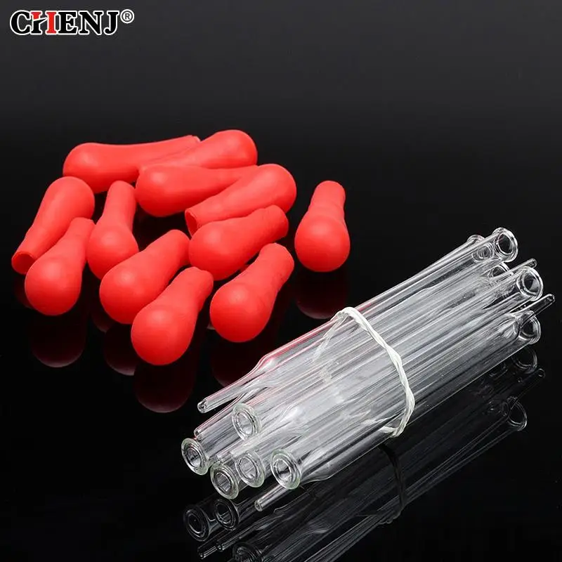 10pcs 10ml Rubber Head Glass Dropper Lab Dropper Pipette Glass