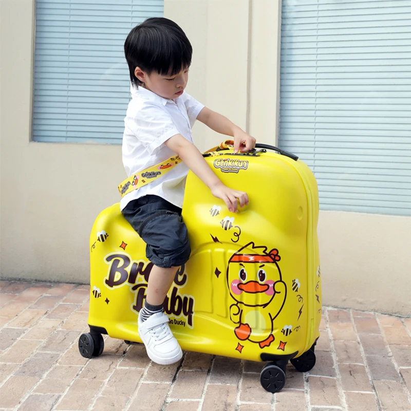 Lovely Snail Luggage Can Be Mounted Children's TrolleyBox Female Universal Wheel 20 