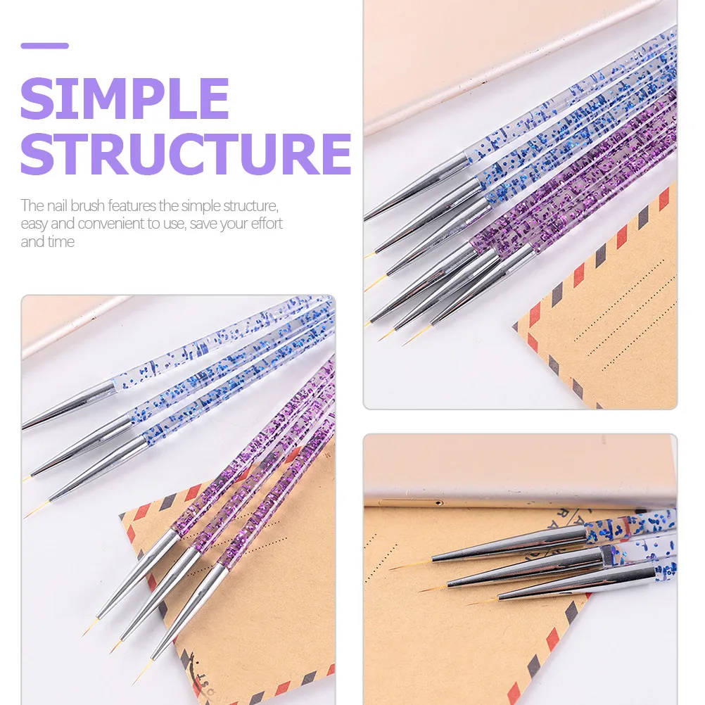 12개 프리미엄 네일 아트 스트라이핑 브러쉬, 젤 폴리쉬 플라워 디자인 드로잉 디테일링 네일 살롱 및 홈 DIY용 파인 라이너 브러쉬 펜