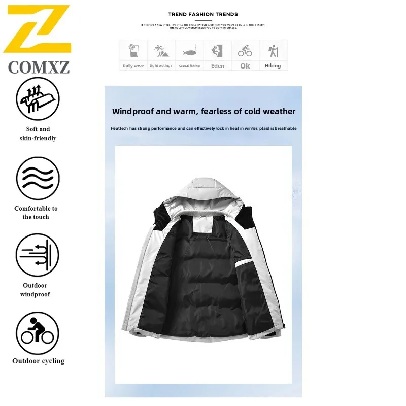 Men's Reversible Hooded Jacket  Winter Thermal Coat Waterproof Windproof Double Face Fleece Outerwear for Cold Weather  2025