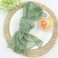 6PCS Sage Gauze Cheesecloth Napkin Table Placemats Setting Dining Wedding Party Banquets Christmas Banquets Arches Cake Decor 1