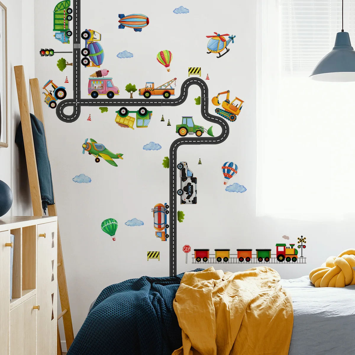 Rail Car Wall Stickers DIY Paper Background Wall Children's Room Kindergarten Decoration Self-adhesive Removable Waterproof - 4