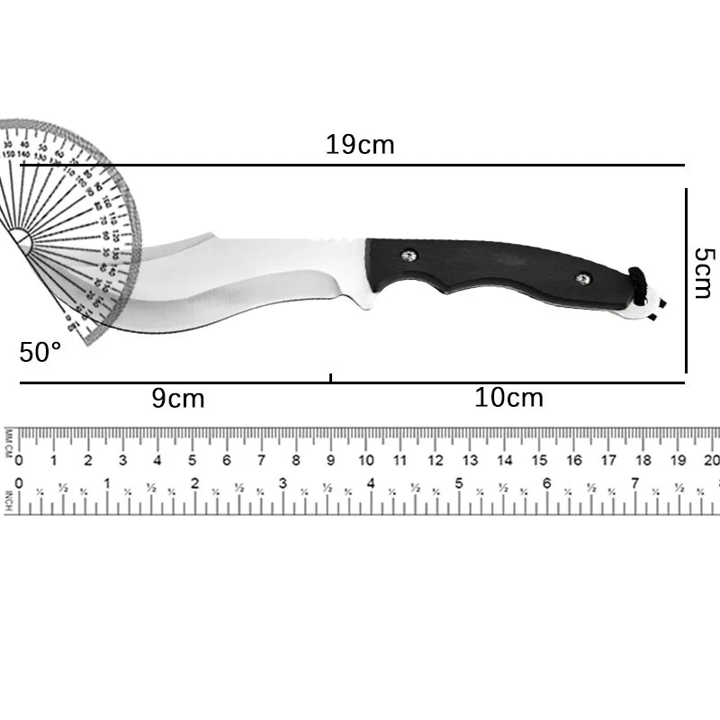 Stainless Steel Straight Knife Portable Outdoor Knife Camping High Hardness Straight Knife Outdoor Portable Knife 6