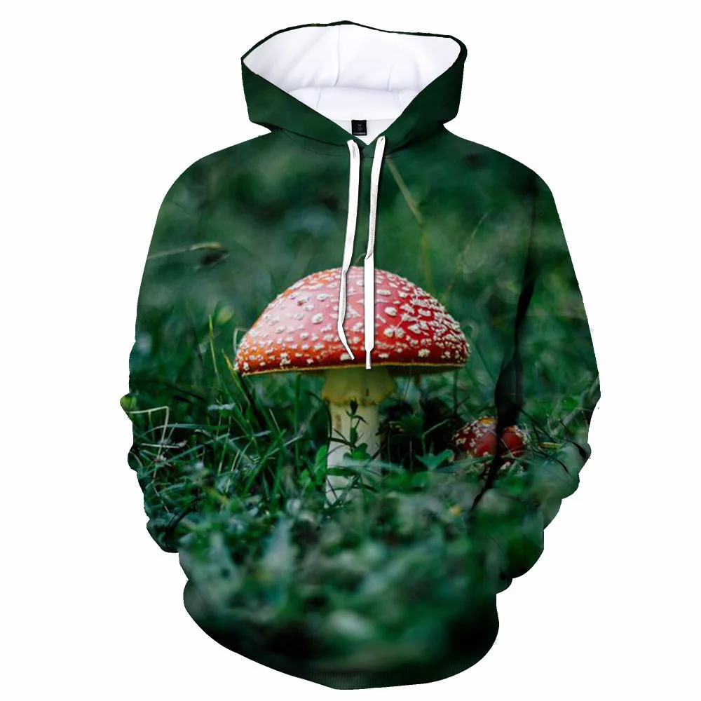 thumbnail image 1 of Nuevas sudaderas con capucha de setas de ensueño con estampado 3D de bosque, cuello redondo, mangas largas, camisetas con patrón de plantas, moda informal, unisex, para hombres y mujeres, 1 of 5