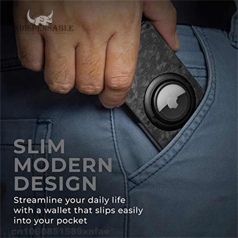 Forged Carbon Fiber Airtag Card Bag Original Design RFID ID Credit Card Holder Business Men Wallet Women Minimalist Smart Wallet