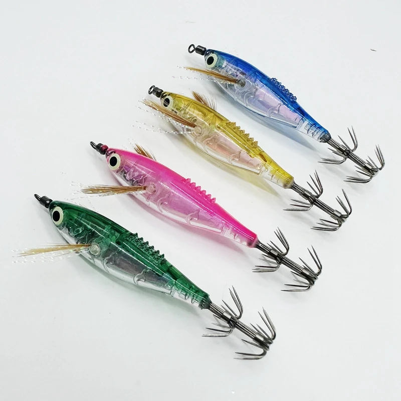 1/3pcs Webfoot Octopus Egi Squid Bait Luminous Horizontal Egi Fishing Lure Cuttlefish Wood Shrimp Octopus Bait 문어에기
