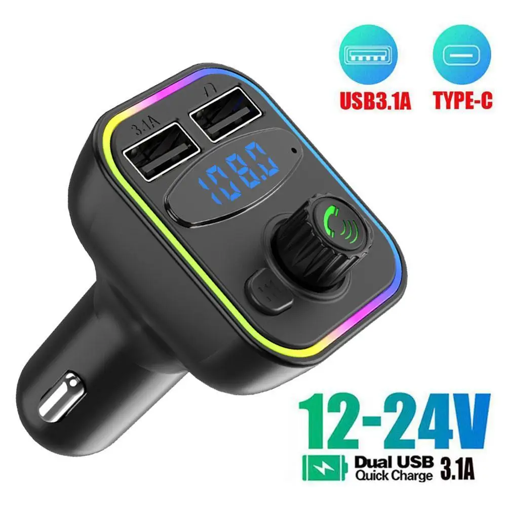 

Car Mp3 Player Dual Usb Fast Charger Fm Bluetooth Receiver Bluetooth Compatible 5.0 Fm Transmitter Usb Flash Drive Plug Car Kit