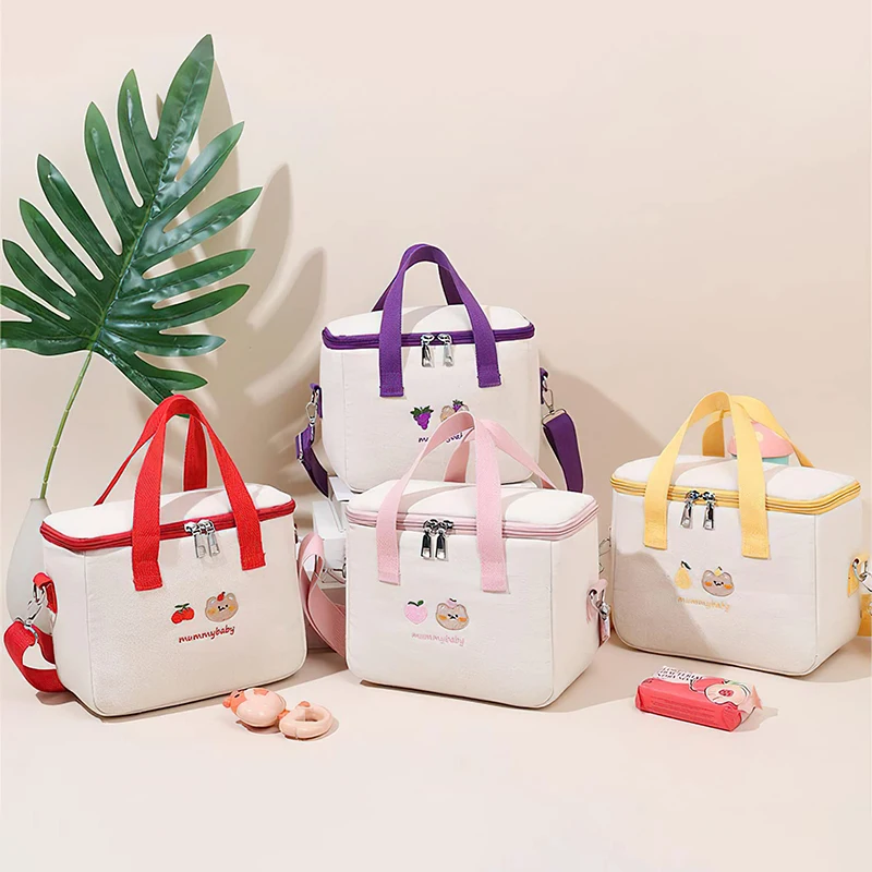 

Portable Lunch Bag Waterproof Thermal Insulated Lunch Box Bento Pouch Dinner Insulation Bag Student Thickened Cute Lunch Bags